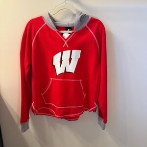Wisconsin Badgers Hoodie Red Gray Women’s Medium NWT